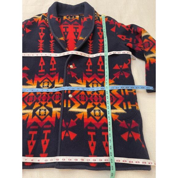 Vintage Volup Pendleton Aztec Blanket Coat W Indian Head Buttons XXL - Picture 9 of 11